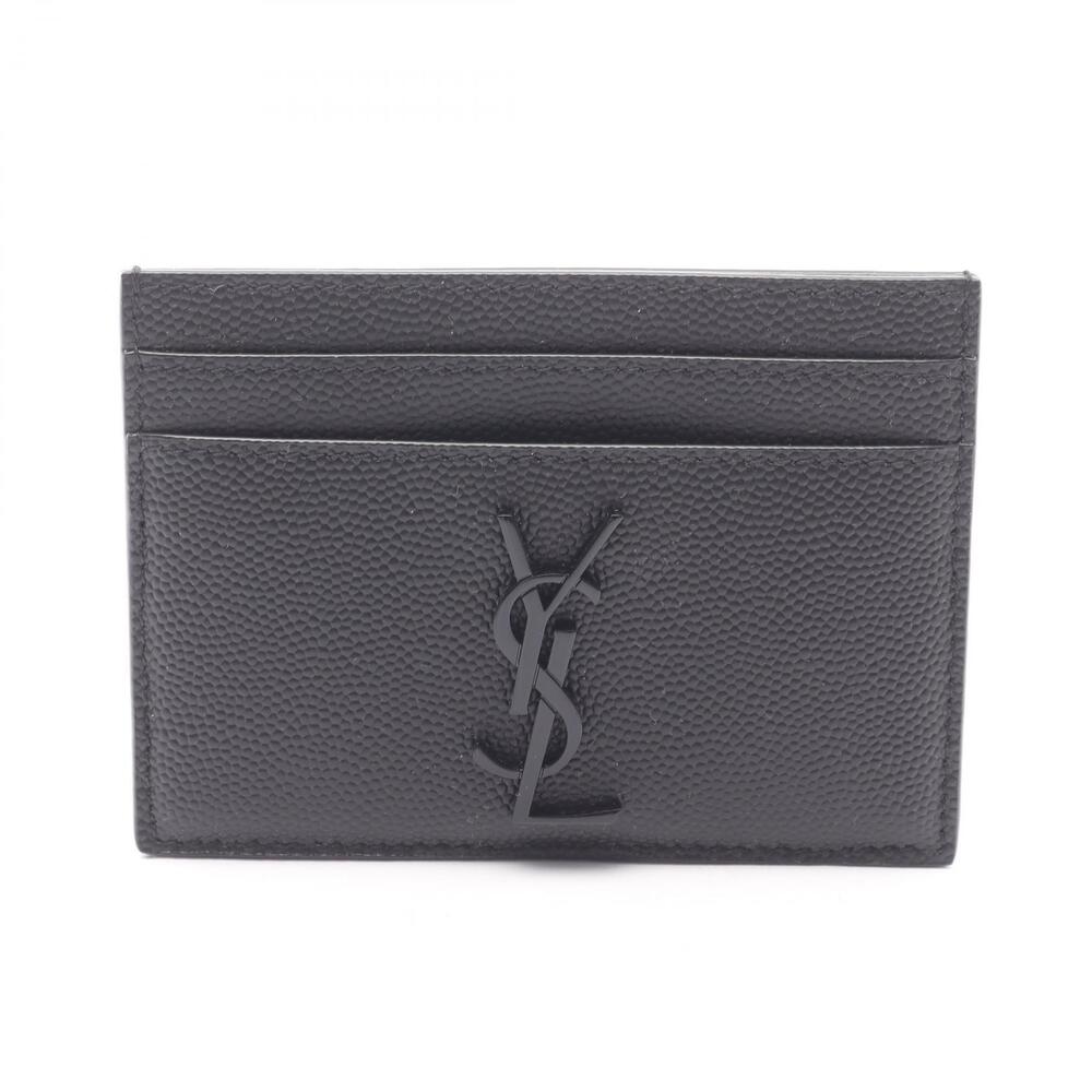 Saint Laurent Cassandre Leather Card Holder Black